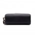 LP6680 - Miss Lulu Leather Look Double Zipped Coin Purse Black